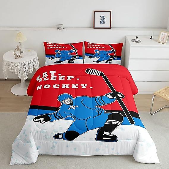 הוקי קרח מיקרופייבר ערכות כיסוי שמיכת מצעים 1 כיסוי שמיכה 1/2 כריות