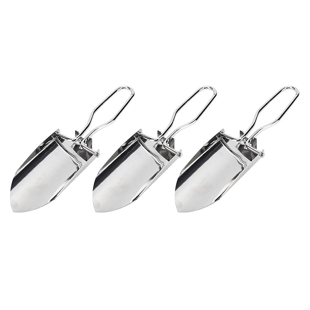 3 Pcs Mini Folding Hand Shovel Stainless Steel Portable Gardening Tools for Camping