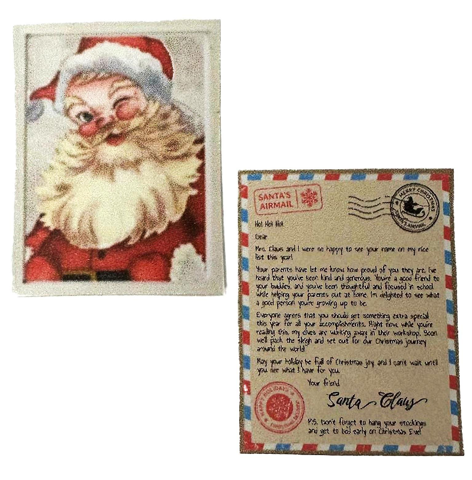 Dolls House Letter From Santa Claus Father Christmas Holiday Accessory 1:12 Card