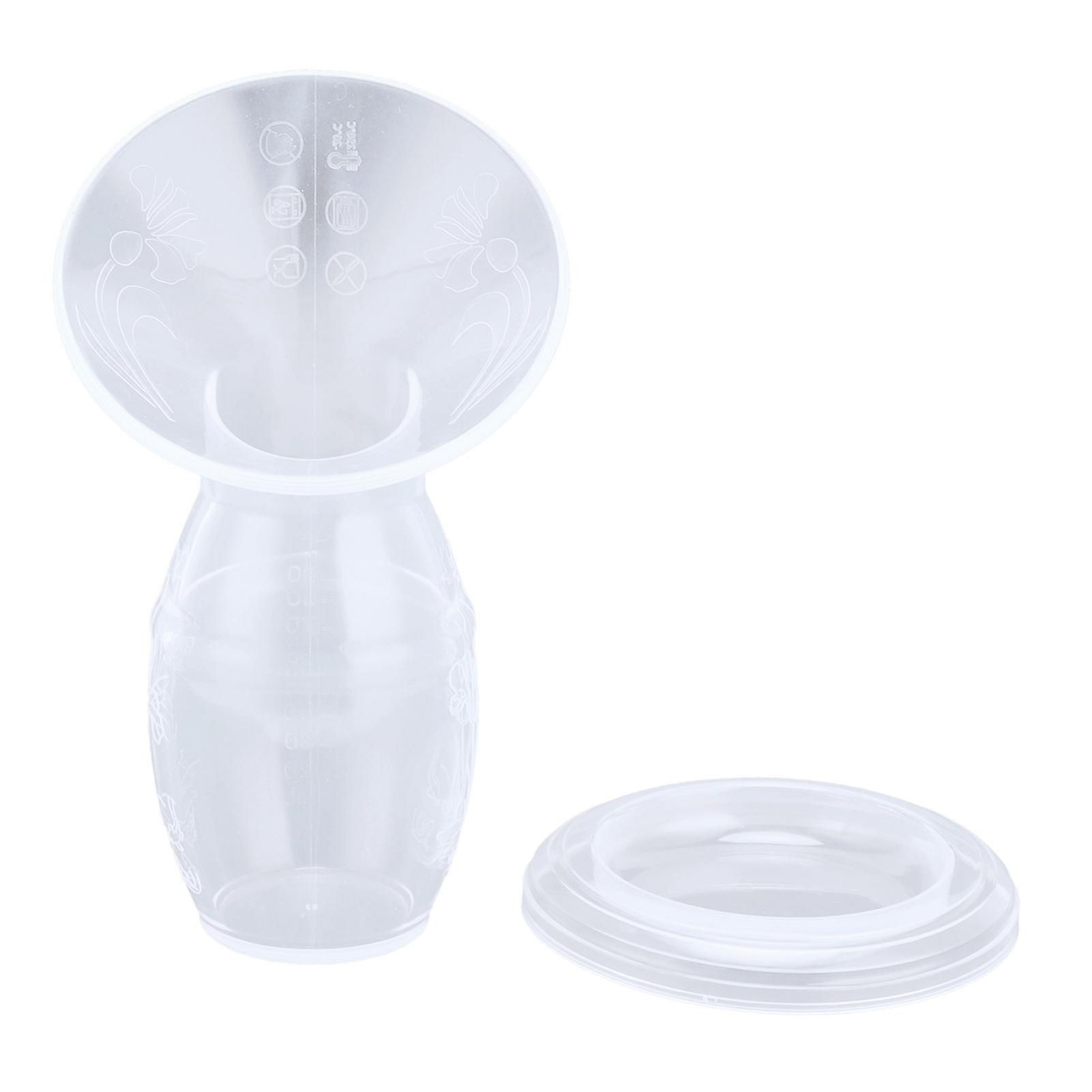 New Fashion Food Grade Silicone Manual Breastfeeding Nursing Pump Bottle Collector Transparent