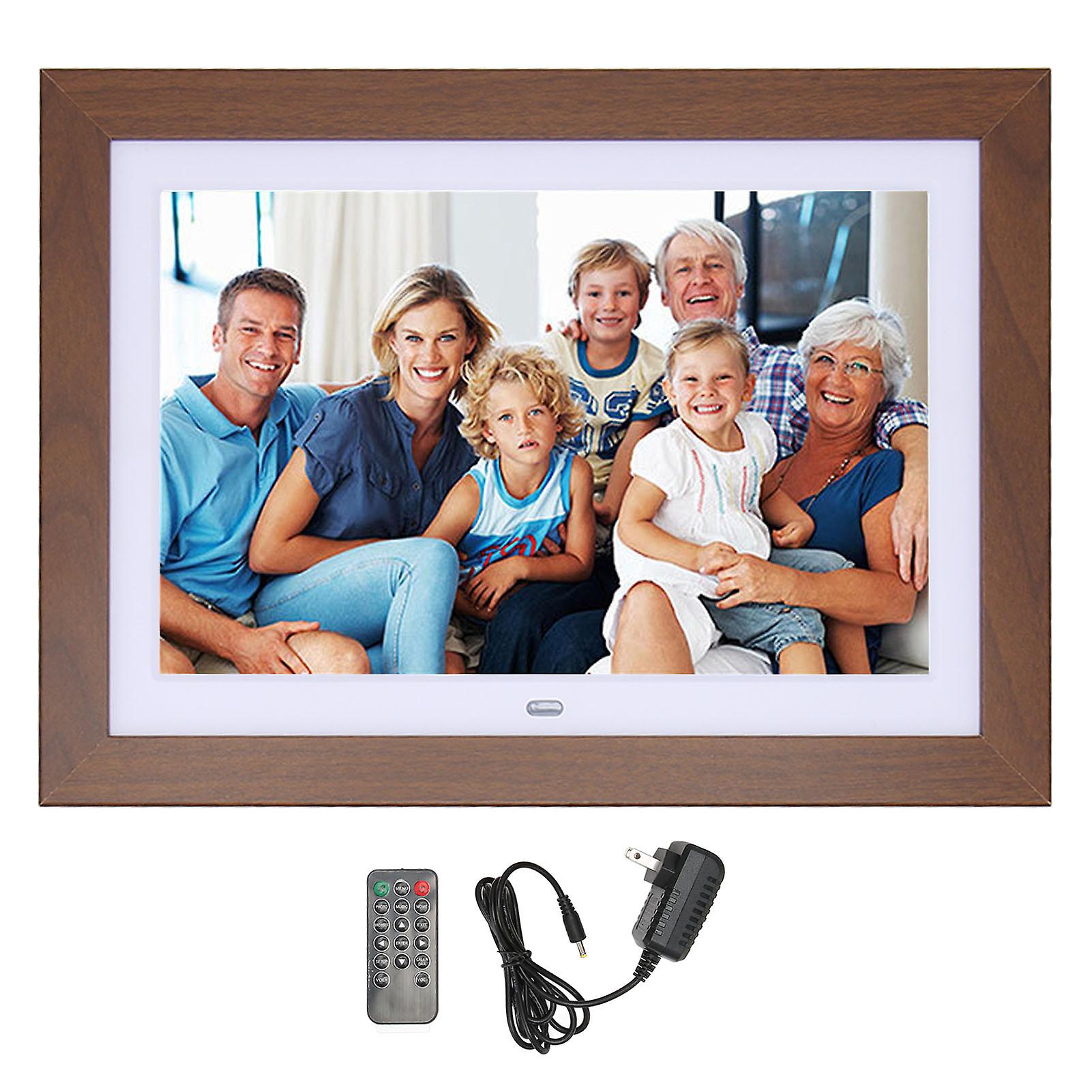 10.1" Wood Digital Photo Frame with HD IPS Display, Music, Calendar, and Clock