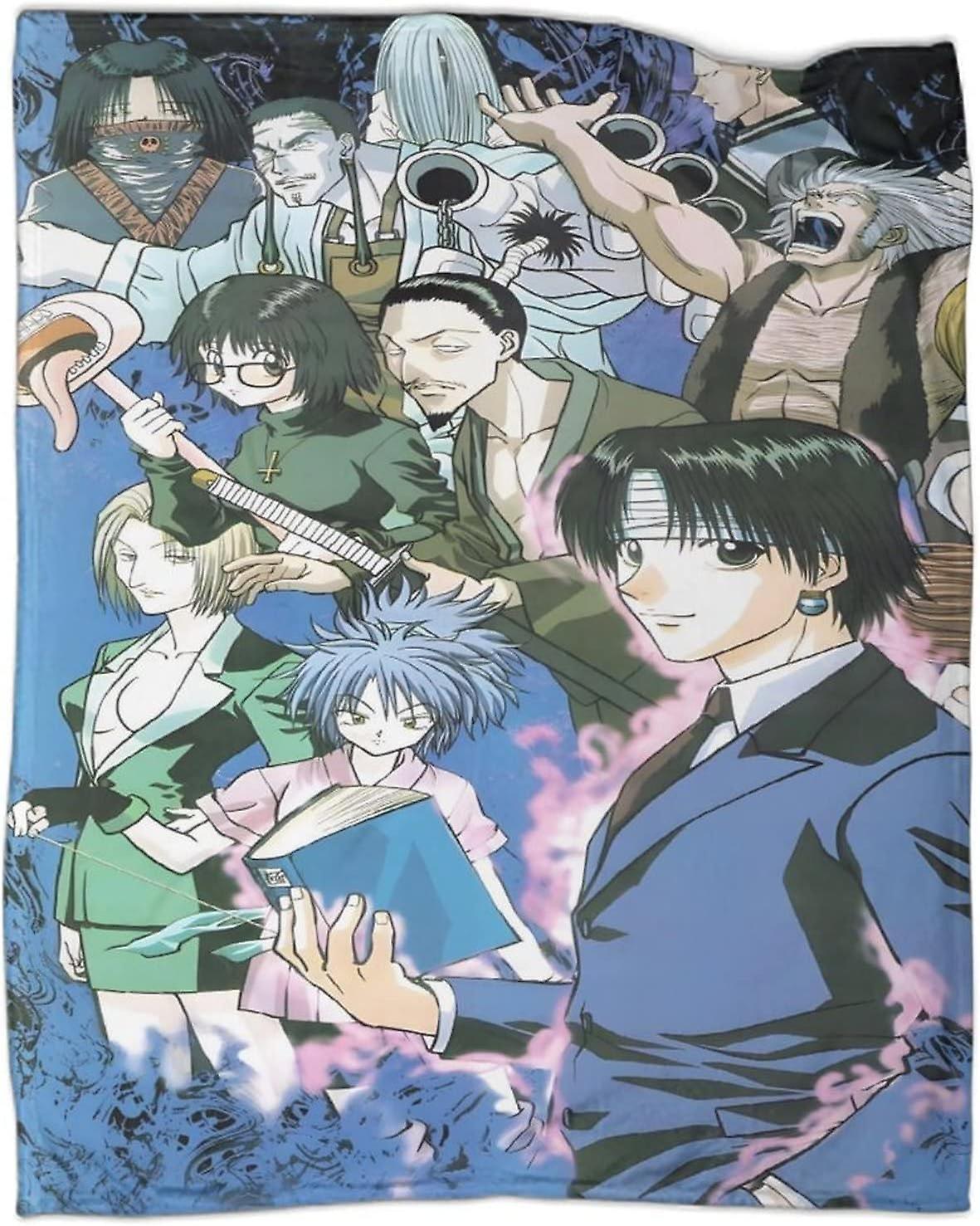 HUNTERHUNTER Tryckt Fleece Throw Blanket,3D Anime Characters Design Sängfilt,Mjuk varm mikrofiber sportsängkläder för bäddsoffa,
