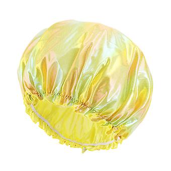 Veeki 5 Pack Silk Bonnets for Curly Hair, Satin Bonnets for Women Colorful Printing Sleep cap Elastic Wide Band Hat Shower Caps with Premium Elastic B