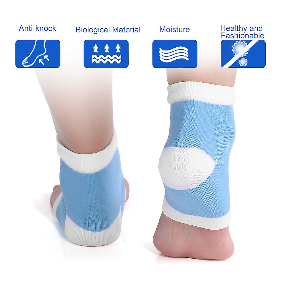 Gel Spa Heel Socks Moisturising Pedicure Foot Care Open Toe Socks Heel Protection Blue