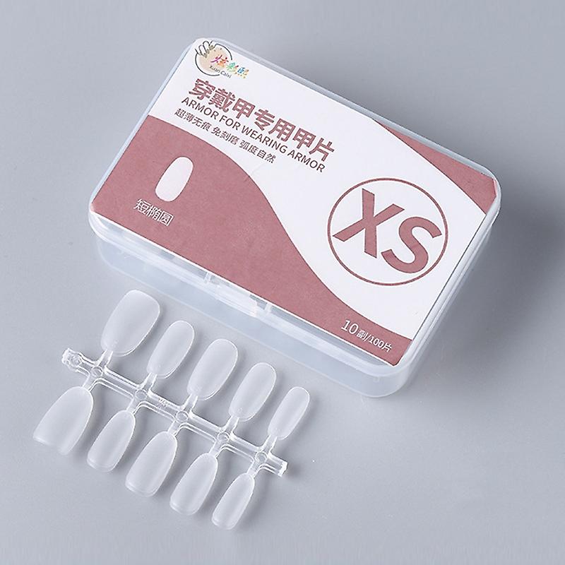 10pairs Of 100pcs/Box False Nails Tip Short Ellipse XS