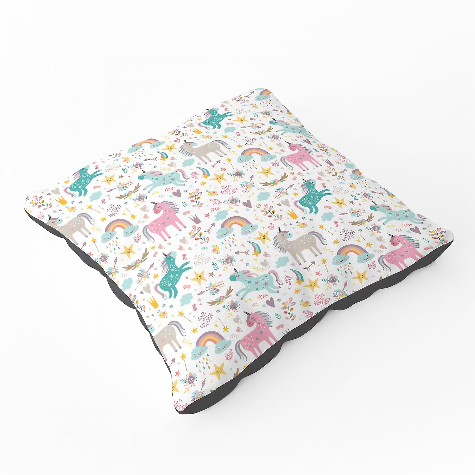 Unicorn And Rainbows Floor Cushion