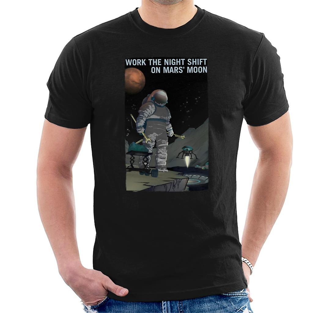 NASA Work The Night Shift On Mars Moon Men's T-Shirt