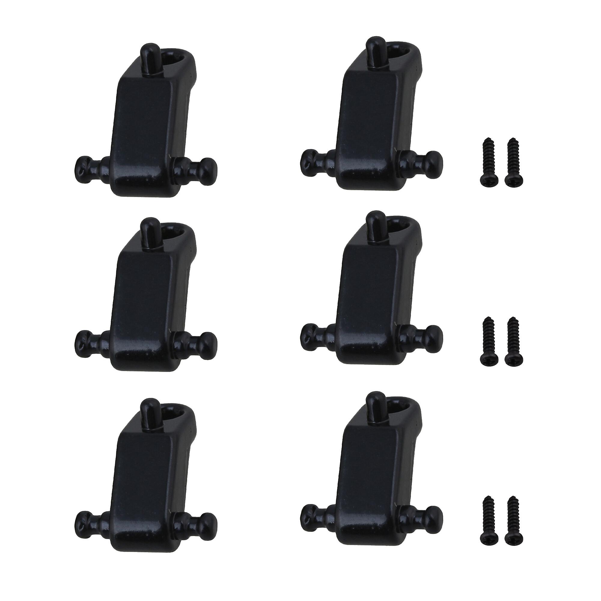 6 Pcs Black Professional Electric Guitar Metal String Roller Guides Kit