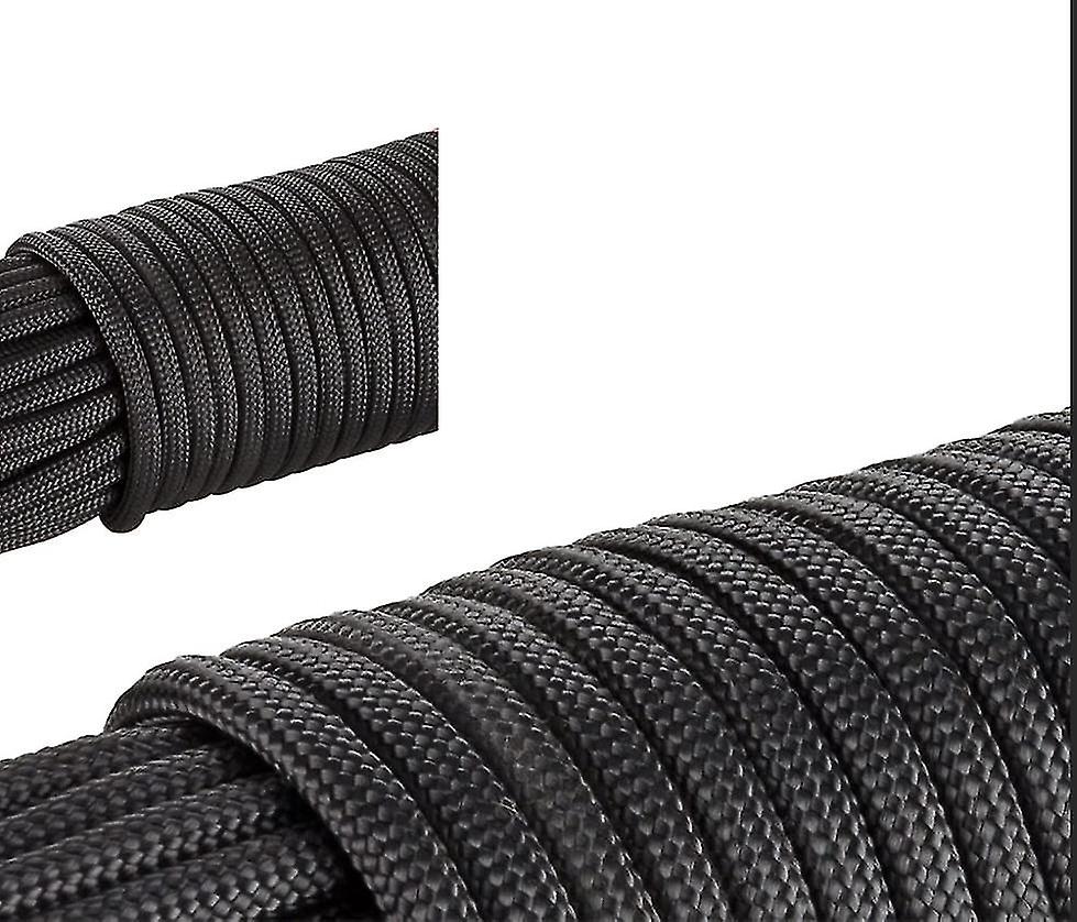 Professional Rope 31m x 4mm in resistant Nylon I Several Colors I Paracord 550 I Black