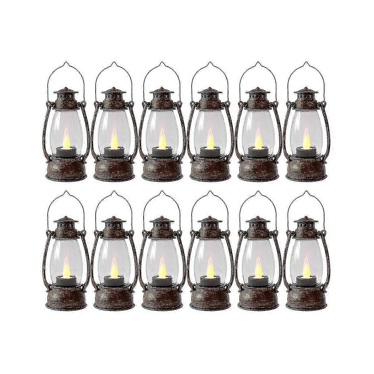 Vintag Candle Lanterns For Indoors 12pcs Mini Lantern With Flicker Candles Small Hanging Lanterns F