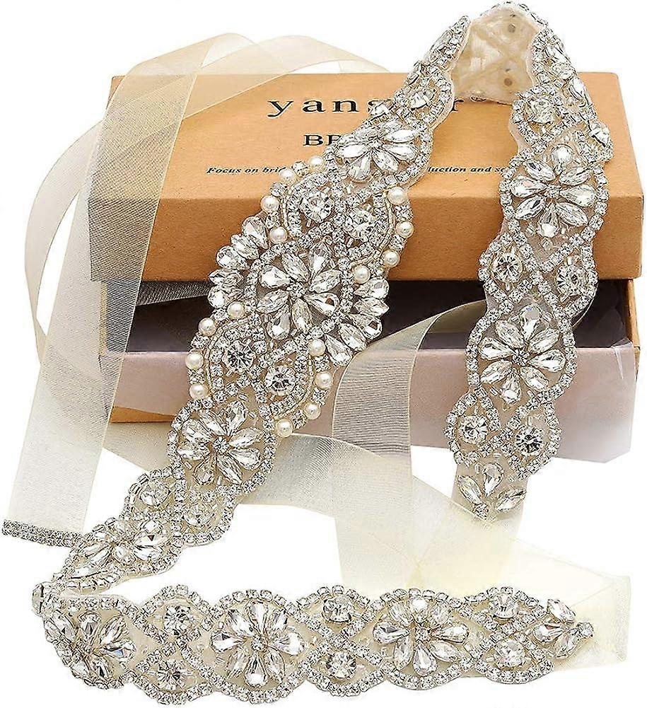 Bridal Belt Hand Rhinestone Wedding Belt Clear Crystal 22  display picture 2