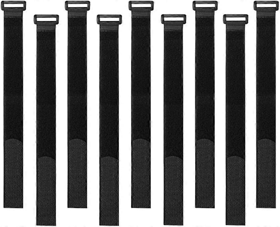 30 Black Cable Ties 40cm, Reusable Cable Ties, Cable Ties, Hook and Loop Ties for Cable Management