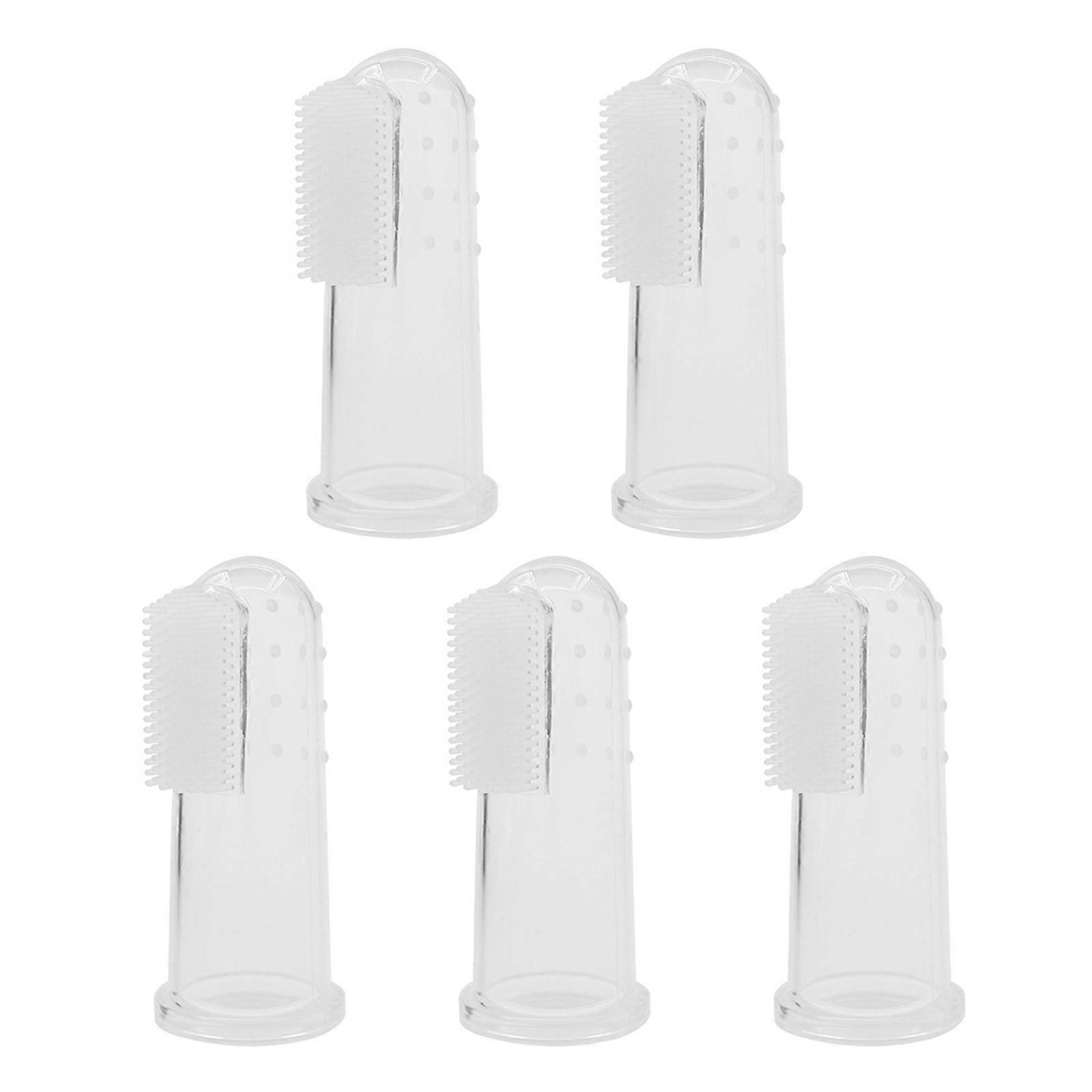 5 Pcs Pet Toothbrush Silicone Finger Toothbrush for Dogs Cats Small Medium Large Breeds Puppy Dental Care Dog Teeth Cleaning Brush Kit