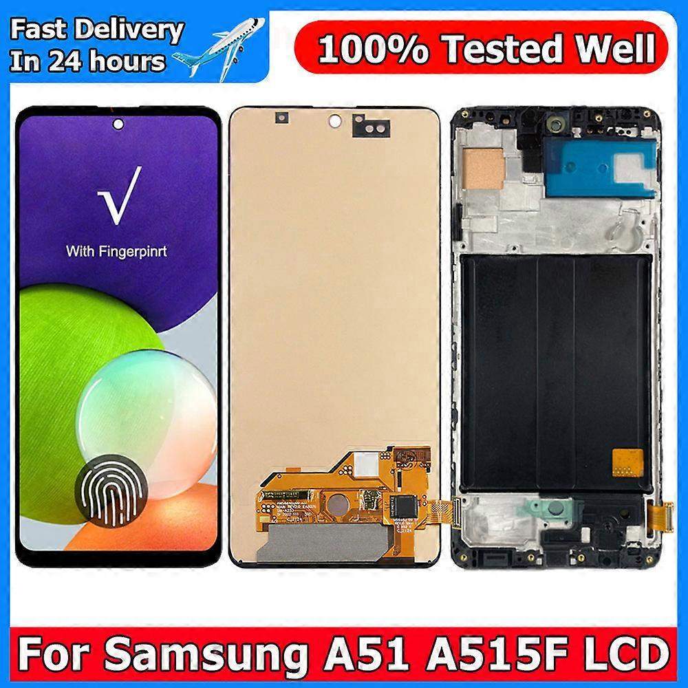 Tib A51 Display With Frame Touch Screen Digitizer Assembly Replacement For Samsung Galaxy A515 A515f Lcd Display With Fingerprint