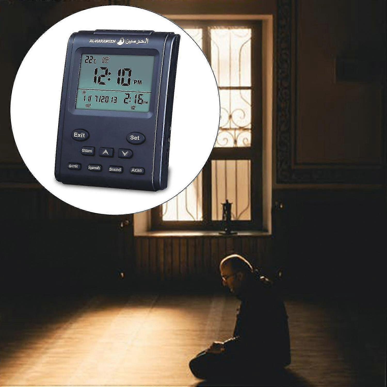Azan Mosque Digital Table Clock Muslim Arabic Desk Alarm Clock Lcd Screen