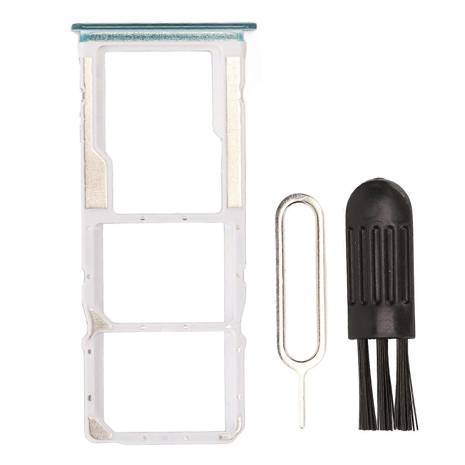 Replacement Sim Card Tray Memory Card Slot Holder with Eject Pin Brush for Xiaomi Redmi Note 9 Green