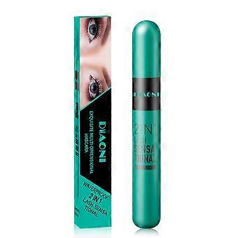 2-in-1 Eye Black 5X Longer Sweatproof Cosmetics Naturally Elongated And Thickened No Caking 4D Silk Fiber Eye Black