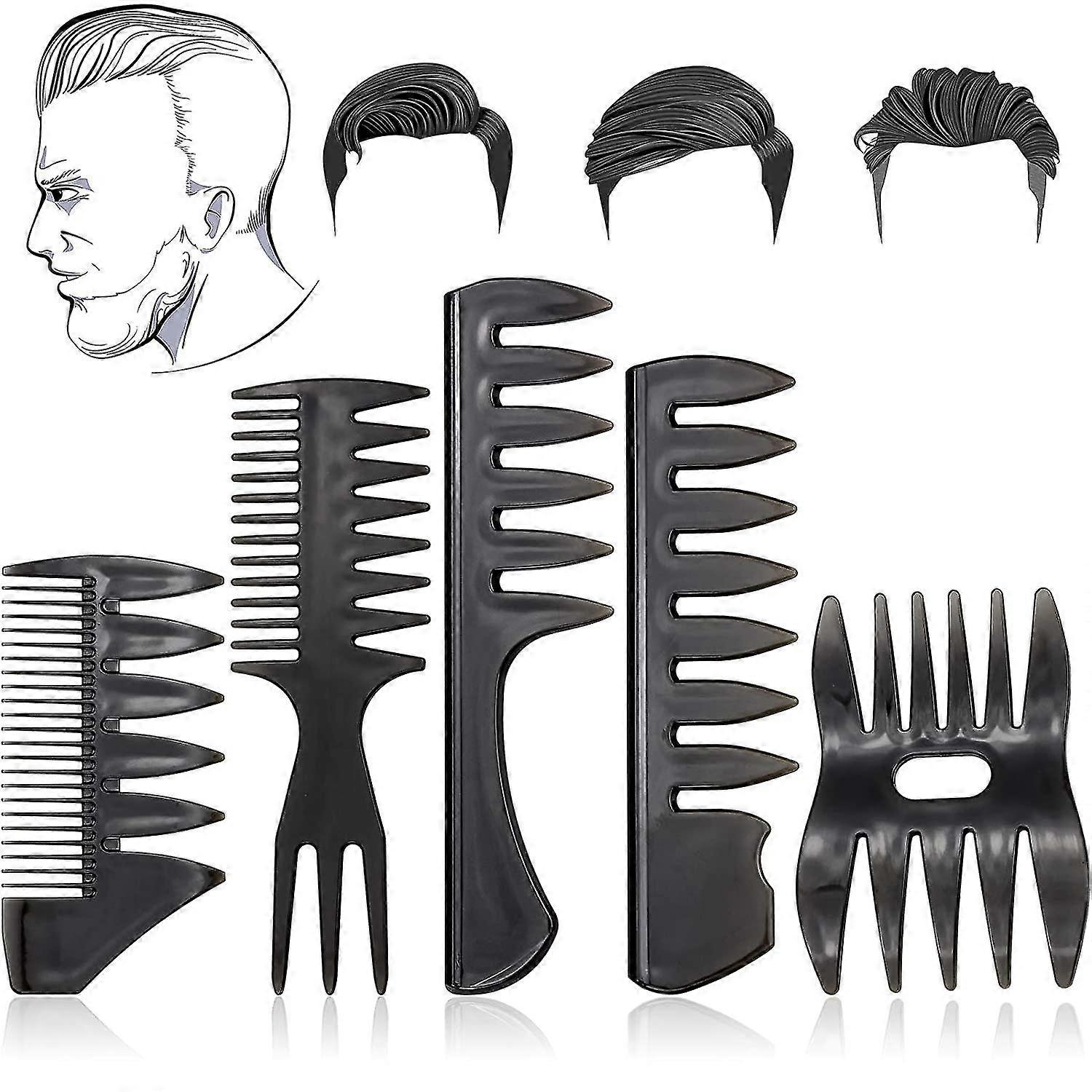 5 Piece Men's Styling Comb Set Classic Retro Styling Comb For Heilwiy Men Professional Gift