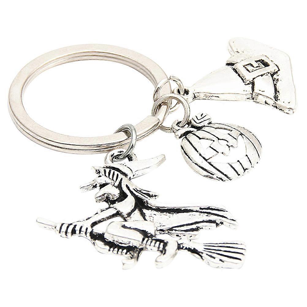 1PC Halloween Key Chain Pumpkin Head Key Ring Witch Key Chain Bag Pendant