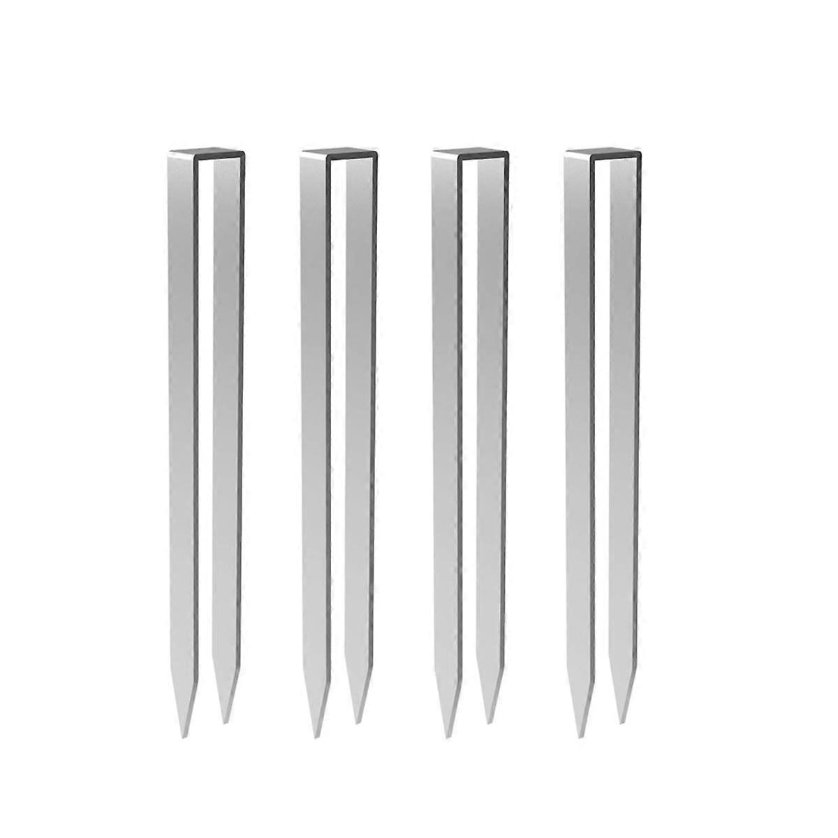 مراسي أرضية أقواس روز ، مجموعة من 4 لتثبيتات أقواس الورد ، مثبتات أرضية من سبائك الصلب على شكل حرف U فضة