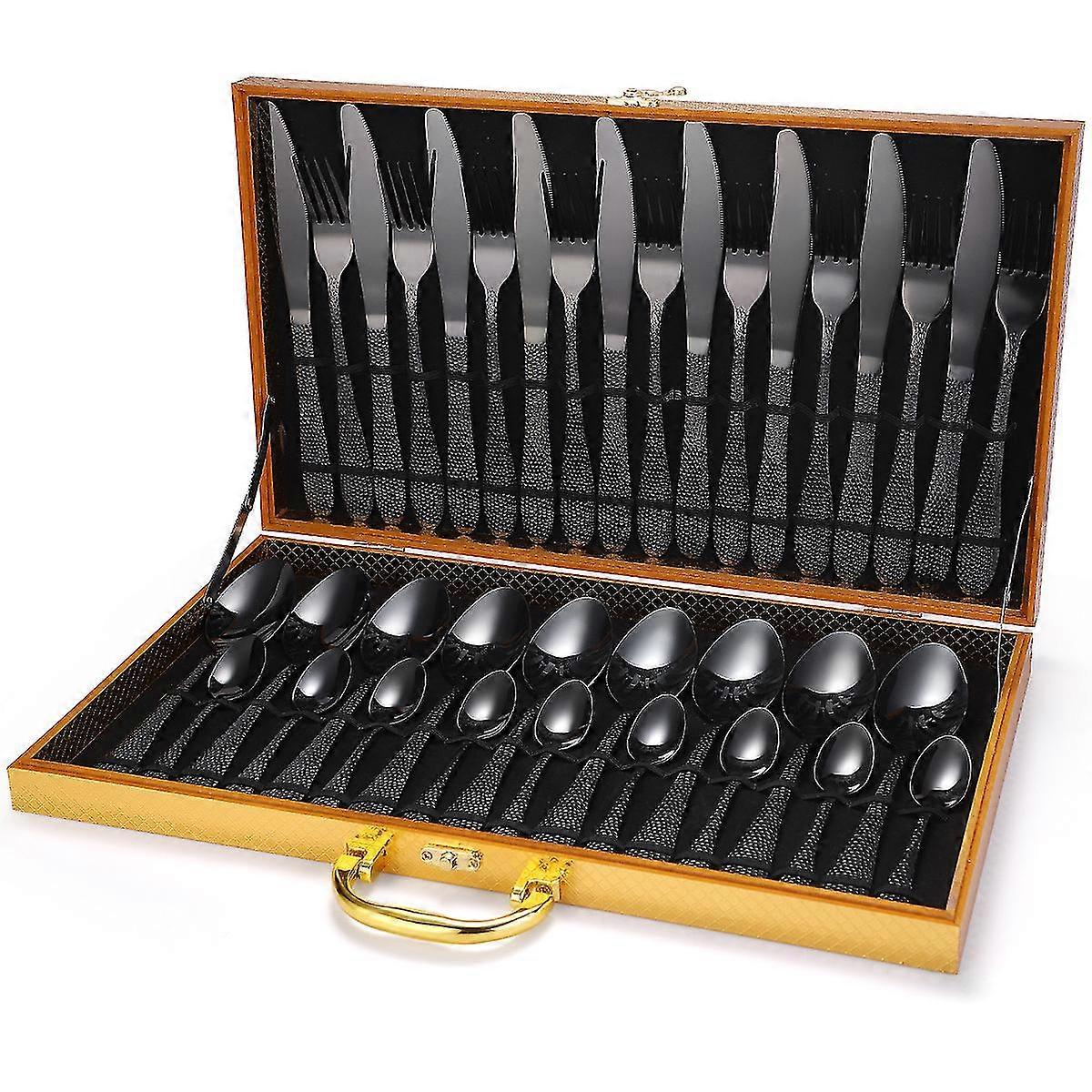 36-piece Flatware Cutlery Set, Stainless Steel Tableware Set With Storage Box