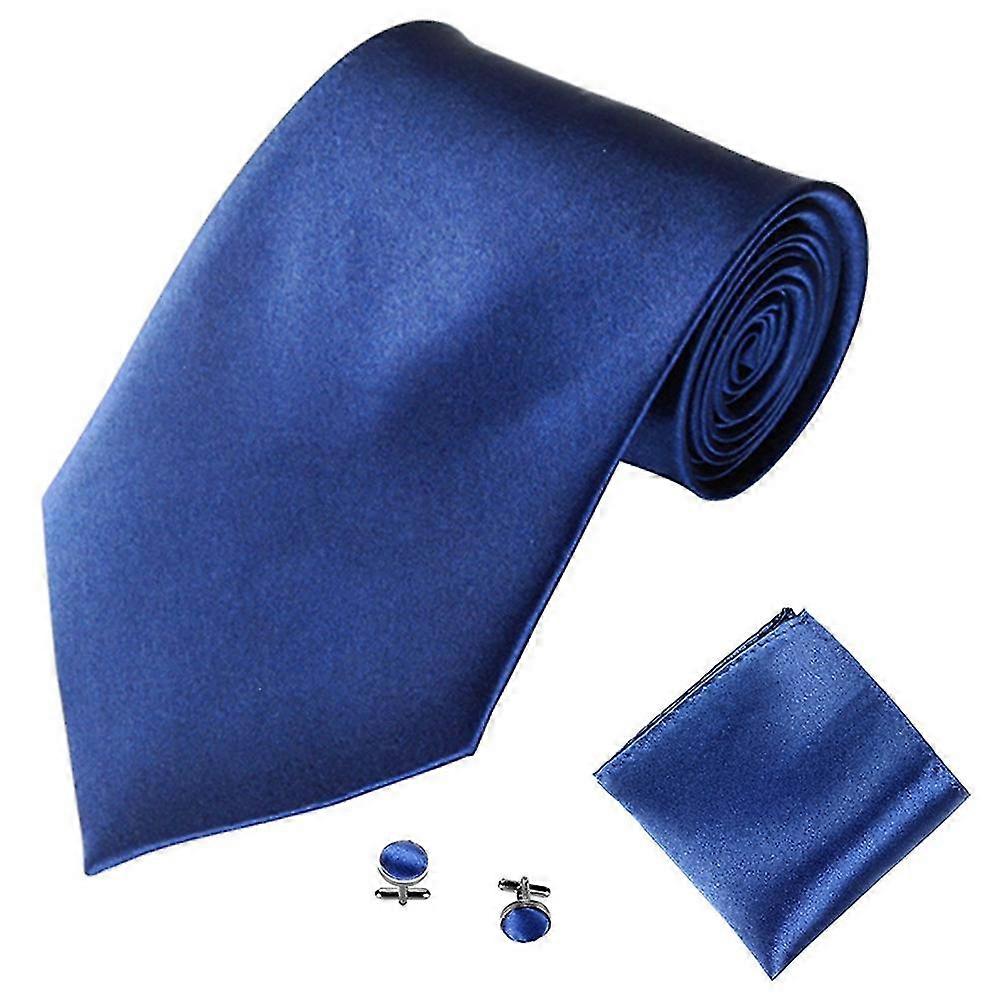 Herremode Ensfarvede dragter Slips Halskæde Manchetknapper Hanky Set Tuxedo Suit