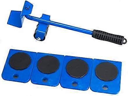 Furniture Transport Roller Set 5 Pieces - 4 Furniture Rollers 1 Load Jack - Each 150 kg Load Capacity - Non-Slip Coating - For Effortlessly Moving Fur