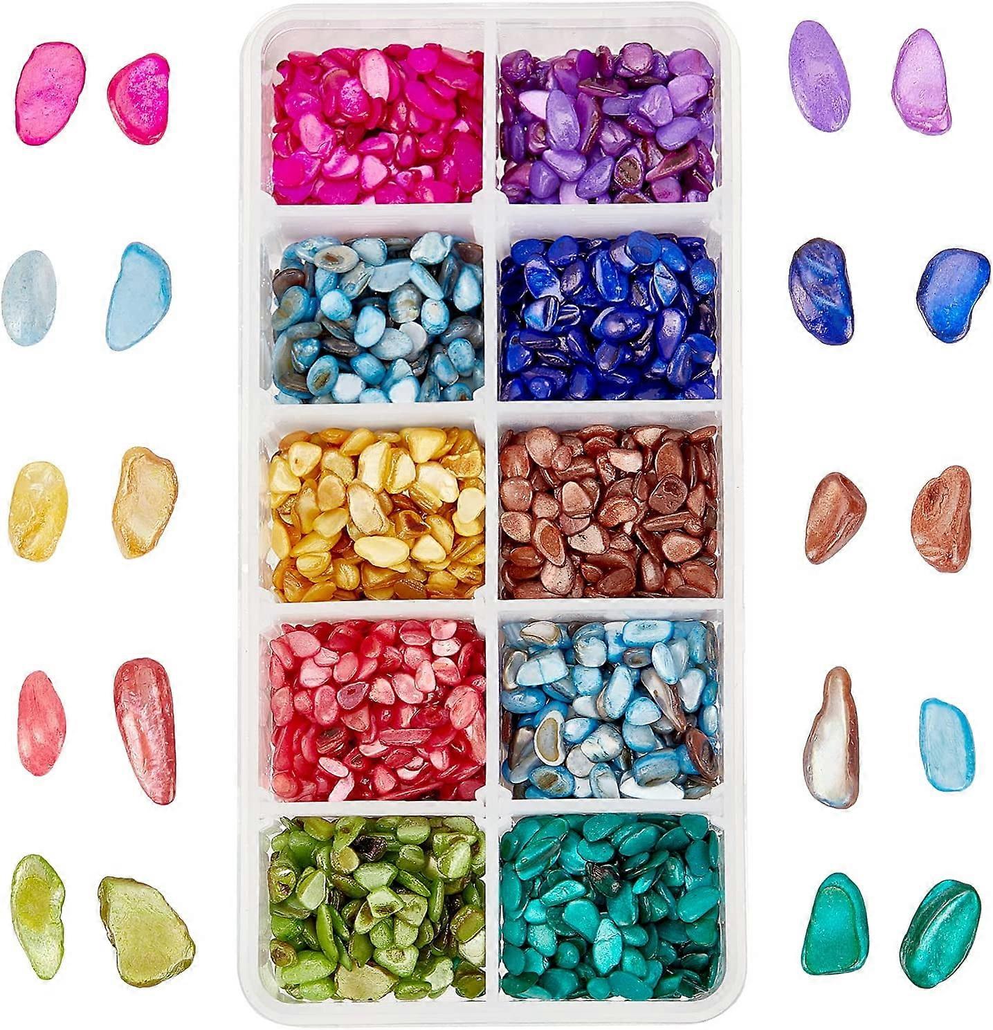 120G 10Colors Small Natural Crushed Shells Resin Filler Dyed Shells Chips Pieces Irregular Seashell Slices