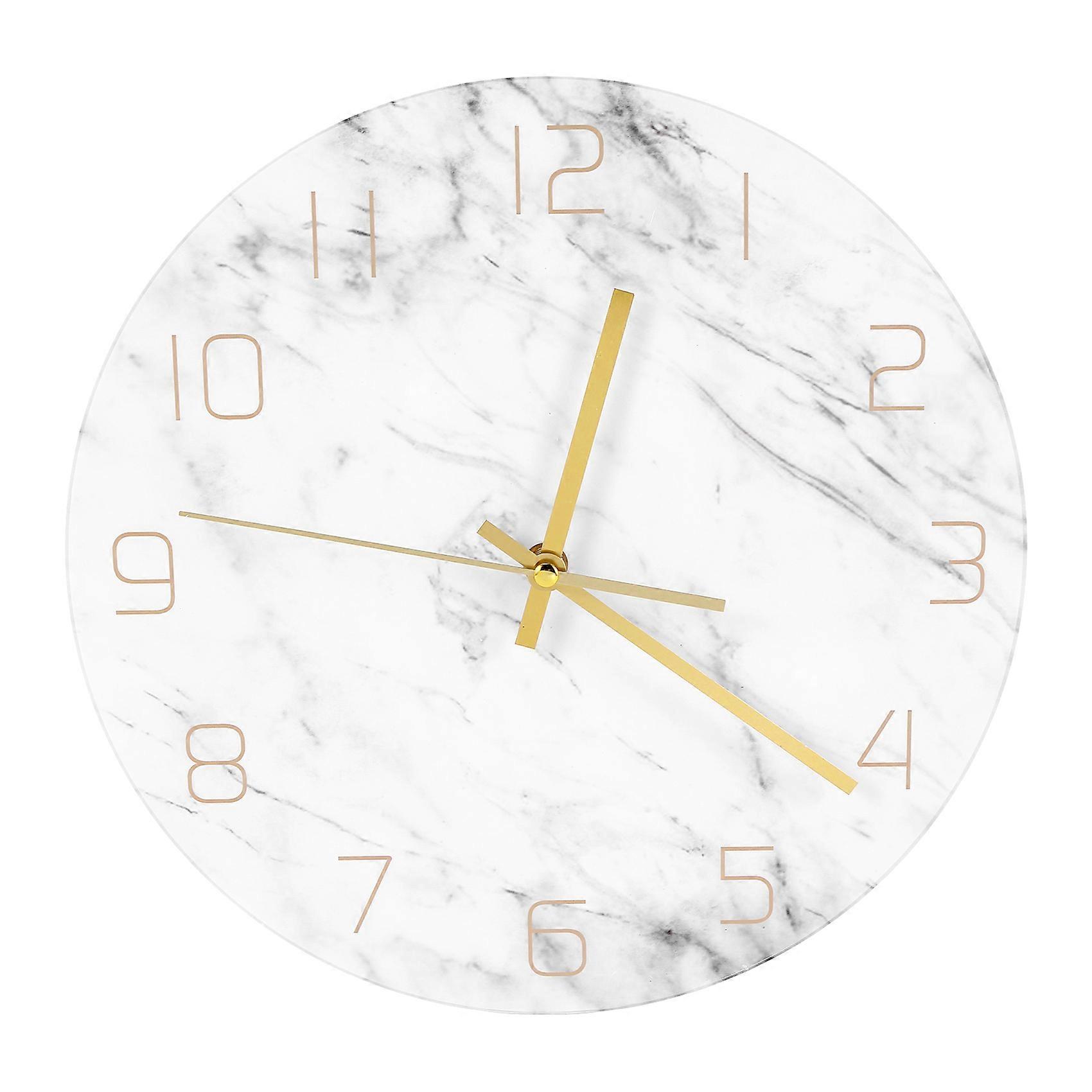 Quartz Analog Quiet Wall Clock 3D Chic White Print Modern Round Wall Watch Nordic Creativity Home D