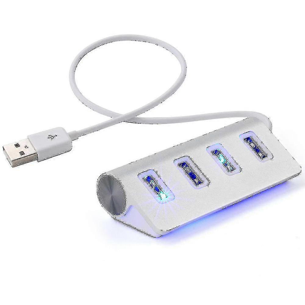 Fast Delivery Superspeed Aluminum 4-port Usb 2.0 Hub For Data Transfer