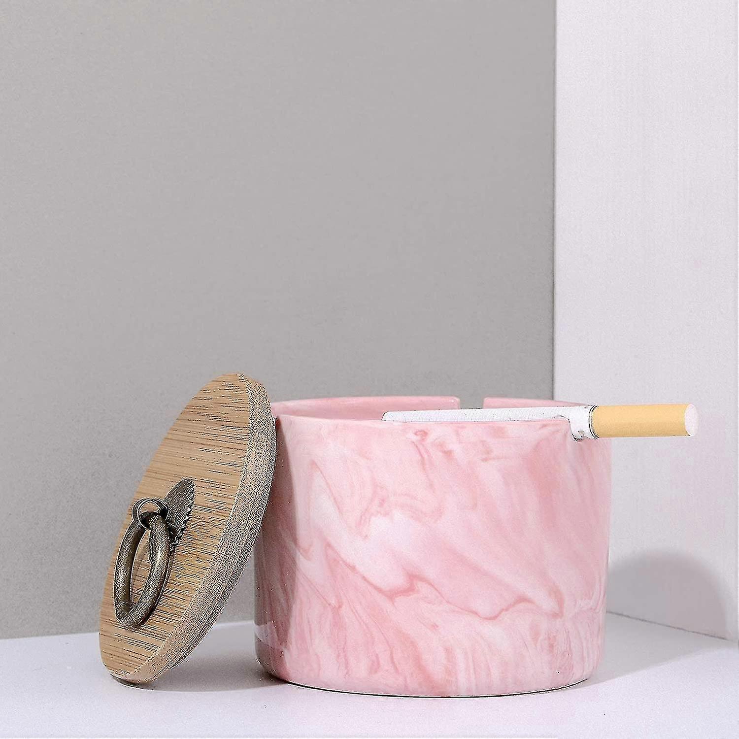 ashtray, ceramic ashtray with lids, windproof, cigarette ashtray compatible with indoor