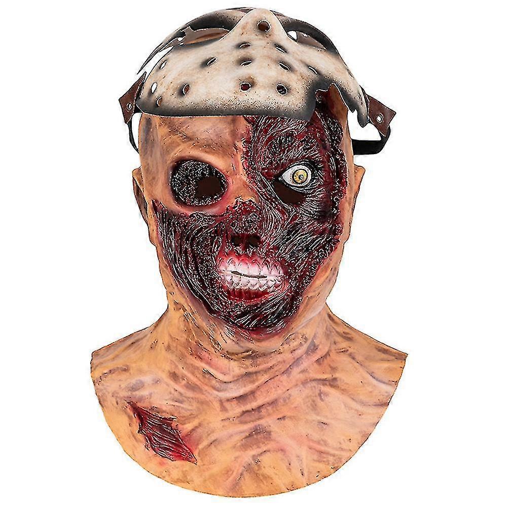 Mask Halloween Party Props Scary Jason Hockey Mask Horror Hacker Mask Adult Full Head Vampire Latex Costume Mask