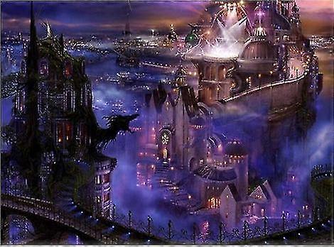 full drill drøm slott 5d diy korssting diamant maleri sett