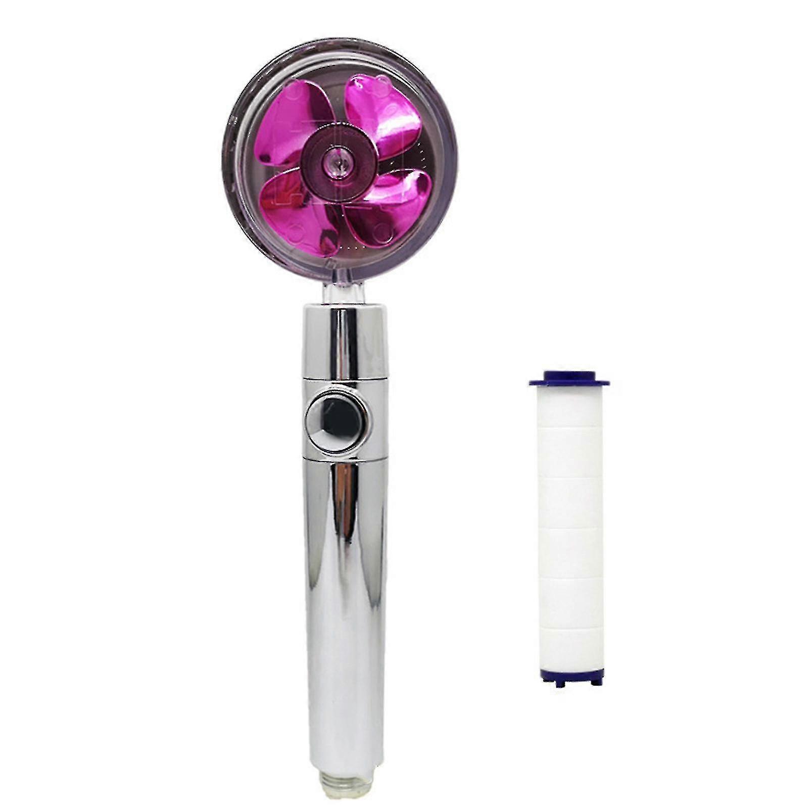 Turbocharged Handheld Shower Head,propeller Driven Shower Heads,high Pressure Water Saving,with Pause Button,360 Degrees Rotating