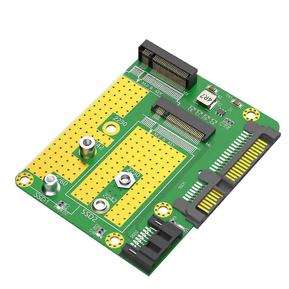 Dobbel M.2 (NGFF) SSD til dobbelt SATA3-adapterkort