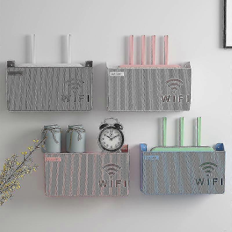 Wireless Wifi Router Shelf Storage Box, Wall Hanging Abs Plastic Organizer Box, Cable Power Bracket Organizer Box A