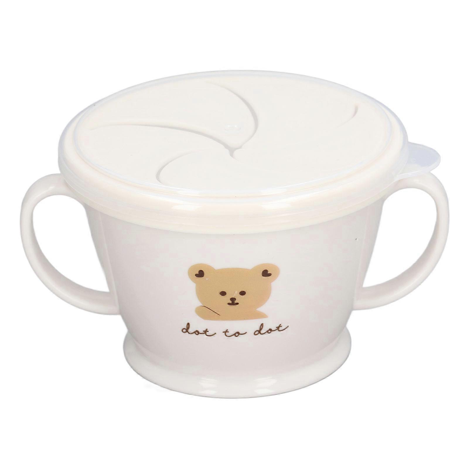 Snack Cup Cartoon Animal Style Anti Slip Handles Spill Proof Drop Resistant PP Snack Container for Home Travel Little Bear