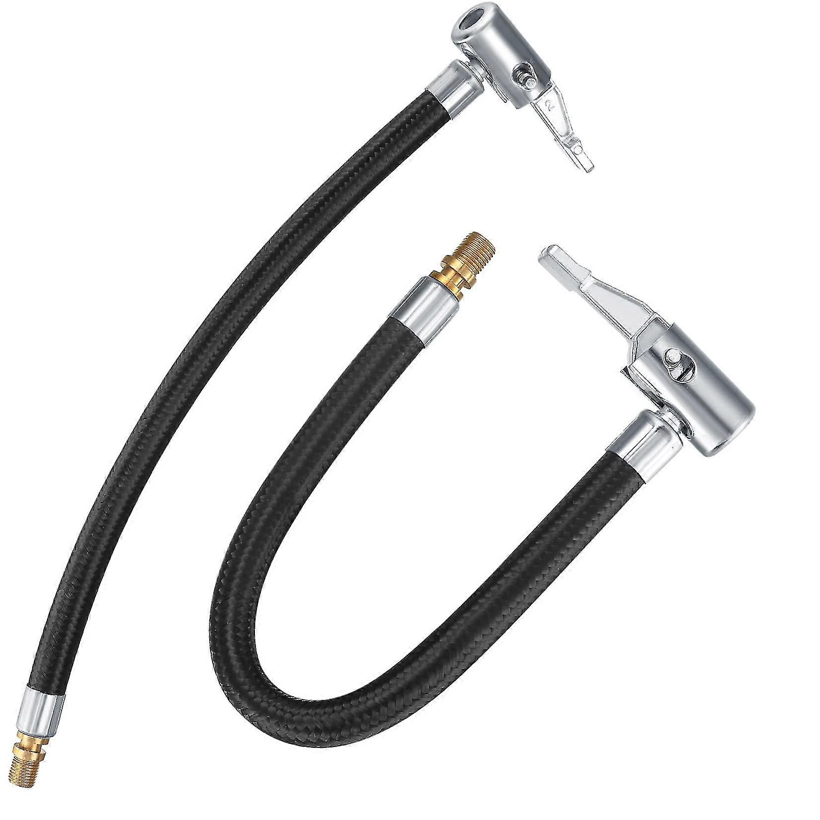 2 خرطوم مضخة نفخ الإطارات ، خرطوم نفخ صمام أنبوب الدراجة 35 سم ، محول إطارات السيارة ، مطاط هواء السيارة Ygde-2708 ، أسود ، مقاس واحد