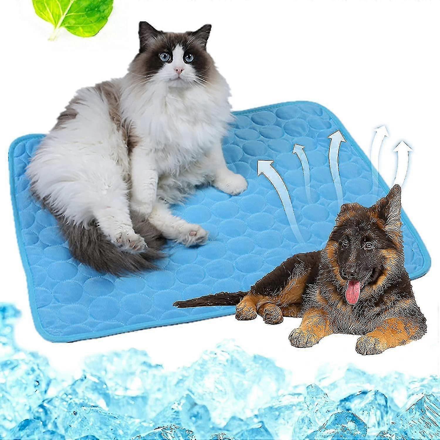 dog Cooling Mat Sleeping Cooling Pad Washable Ice Silk Cool Blanket For Kennel Sofa Bed