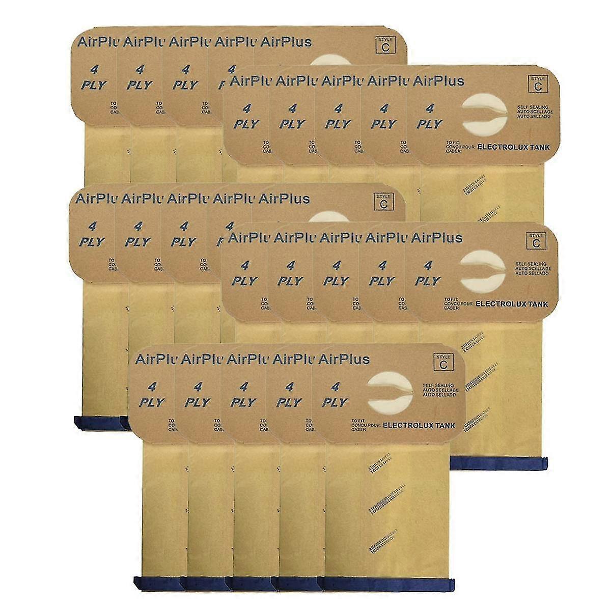 25PCS Replacement Style C 4-PLY Bags for Type C Canister Vacuums