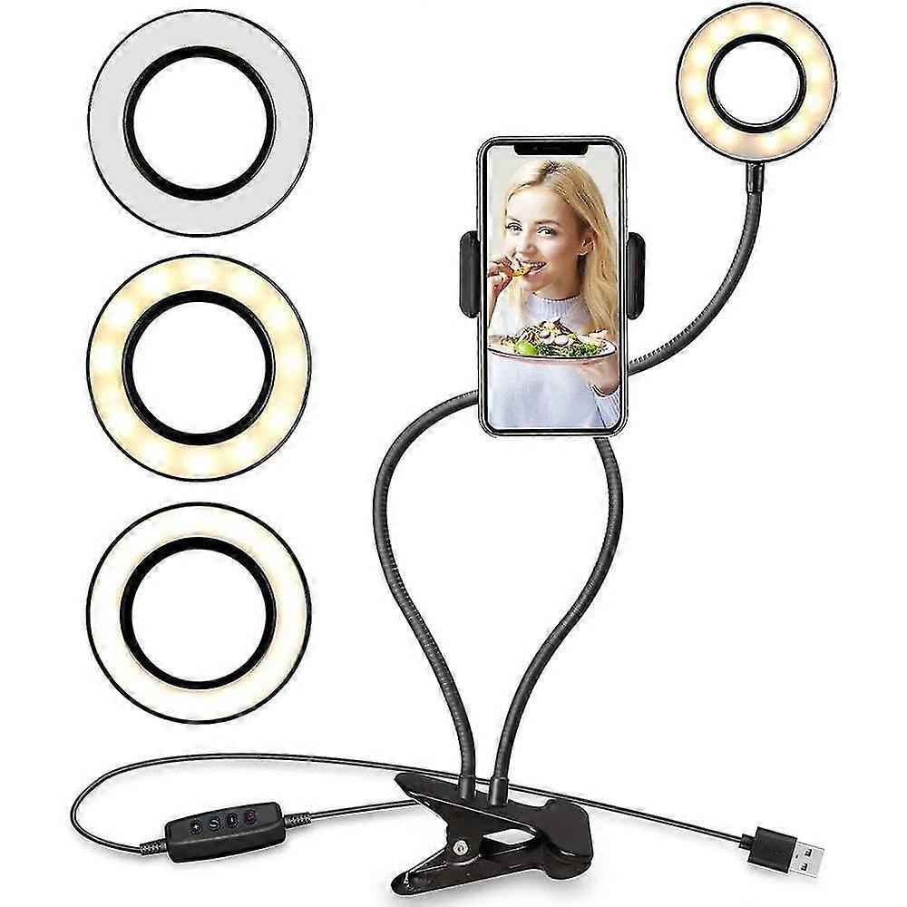 Ring Light With Cell Phone Holder Stand For Live Stream/makeup,black