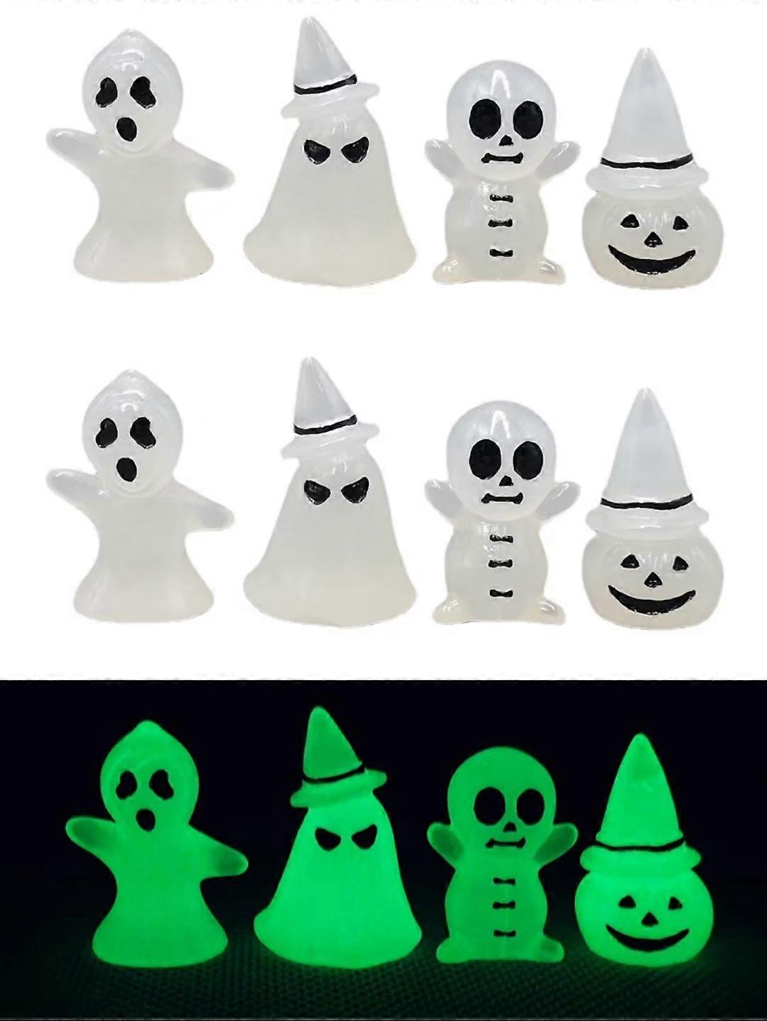 Luminous Ghost Skull Pumpkin Resin Ornament