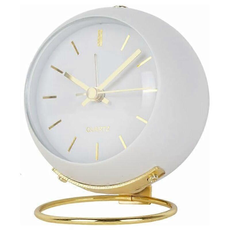 Analog Alarm Clock with Lights, Small Silent Retro Alarm Clock Student Bedside Alarm Clock Luminous Pointer Clock, Suitable for Heavy Sleepers, Placed