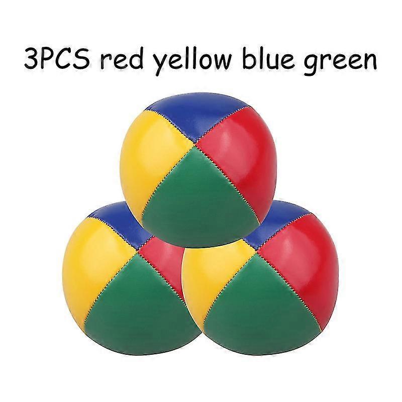 3-pack PU juggling ball clown juggling ball set for beginners and professionals (red, yellow, blue and green)