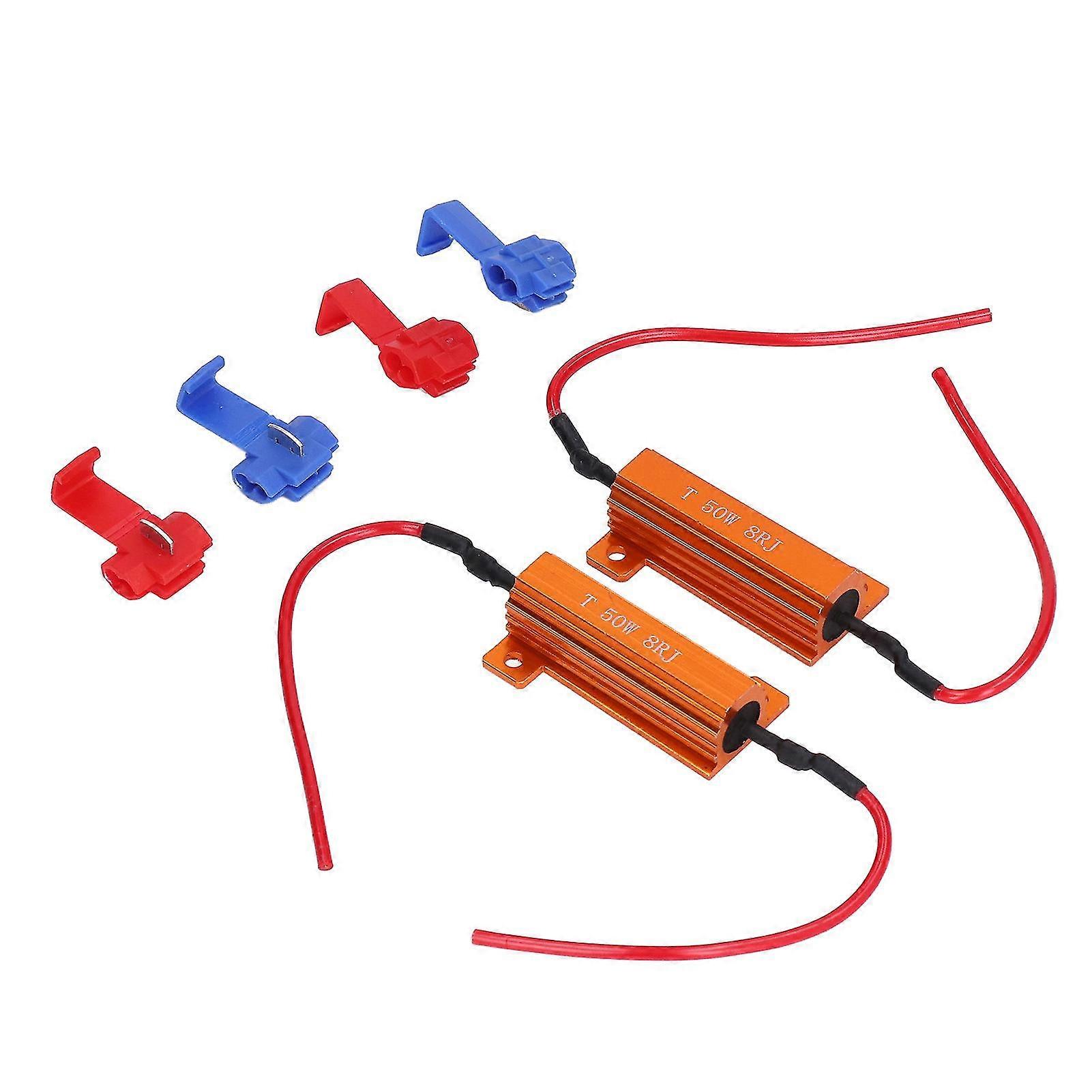 Load Resistor 50W 8Ohm Accessory Replacement Kit for LED Light DRL - 2 Sets
