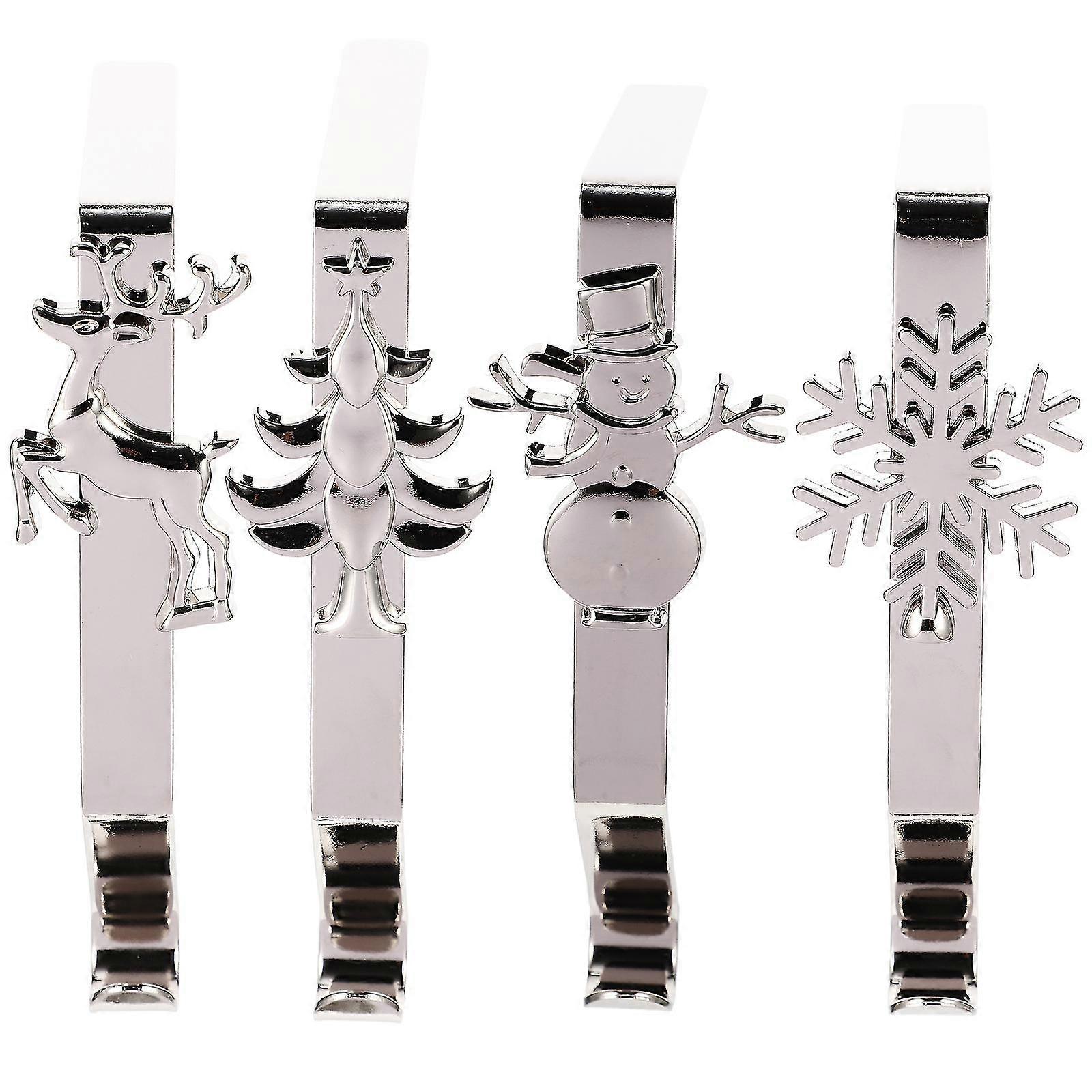 4個デスクトッパーホリデーストッキングハンガーストッキングウェイトマントルフックガーランド