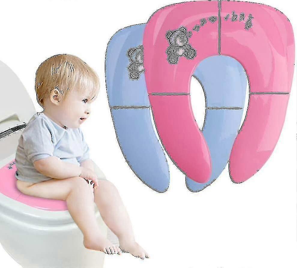 Vikbar toalettsits toalett Minska säkerheten Bärbar kruka Barn Wc Resenärer Rumsöverdrag Naigurian och förvaringsväska för baby pojke flicka, blå A