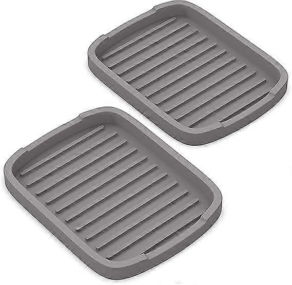 Silicone sponge holder -soap tray - 13.5*9CM  (Gray) - Set -2pcs