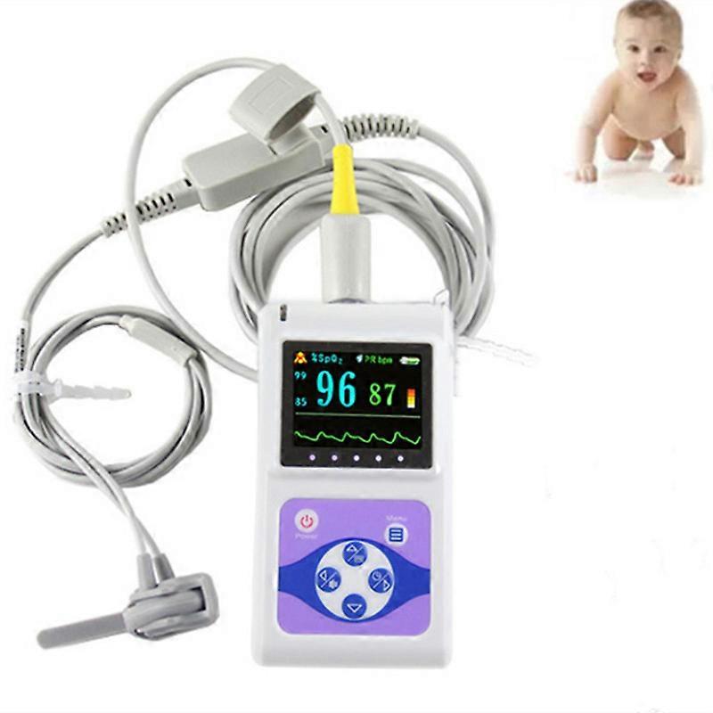 Evago Portable Handheld Pulse Oximeter Monitor with Loud Audible Alarms and Large Color Display