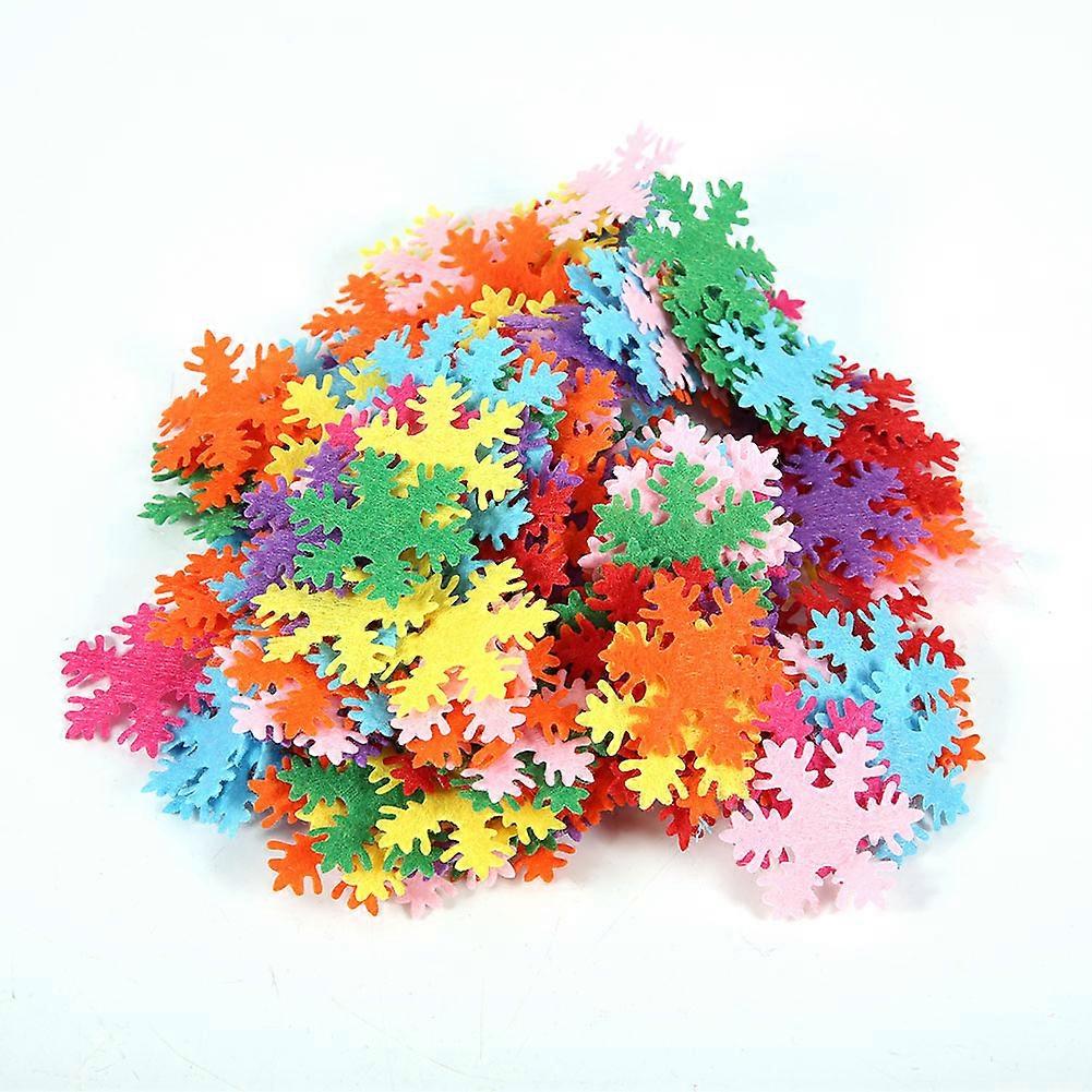 500 Pcs Snowflakes Confetti Non Woven Multiple Color Fabric Christmas Decoration Accessory